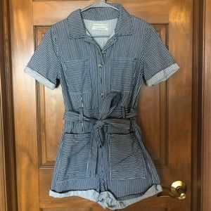 Blue & White Striped Urban Outfitters Romper